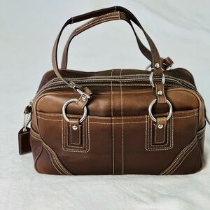 Coach 10580 Hamilton Leather Satchel in Brown Color Medium Size